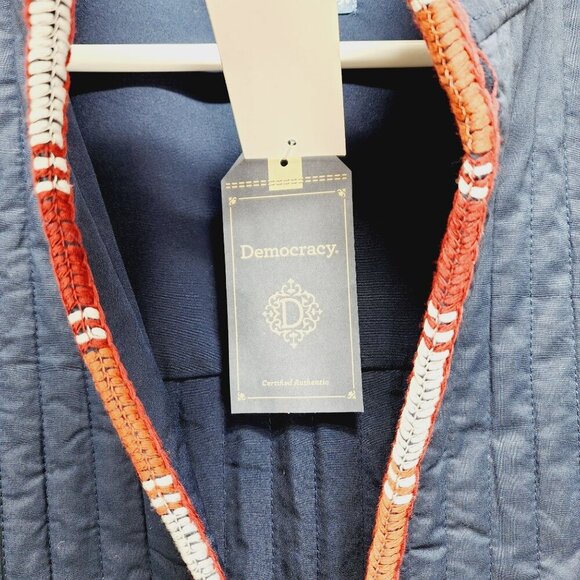 Democracy Womens Long Sleeve Quilted Jacket Midnight Blue Size M - Picture 11 of 14